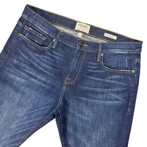 FRAME Men’s 33 L’Homme Slim‎ Straight Jeans Medium Blue 34”